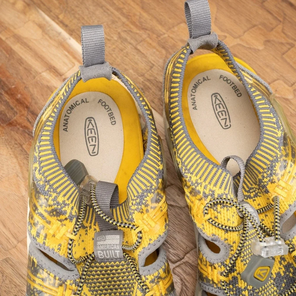 Men's Size 10 KEEN EvoFit One Waterproof Sport Sandals Shoes Yellow & Gray USA